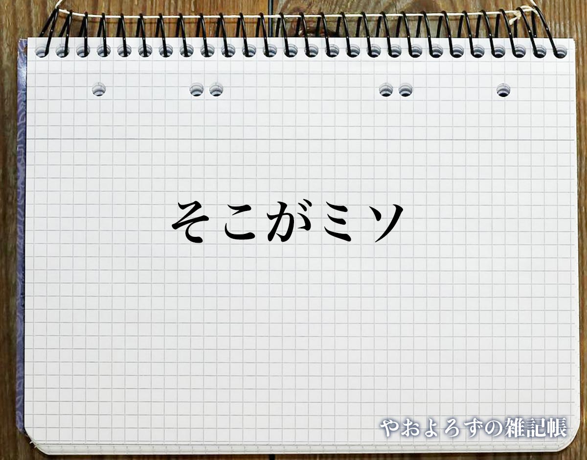 「そこがミソ」とは？