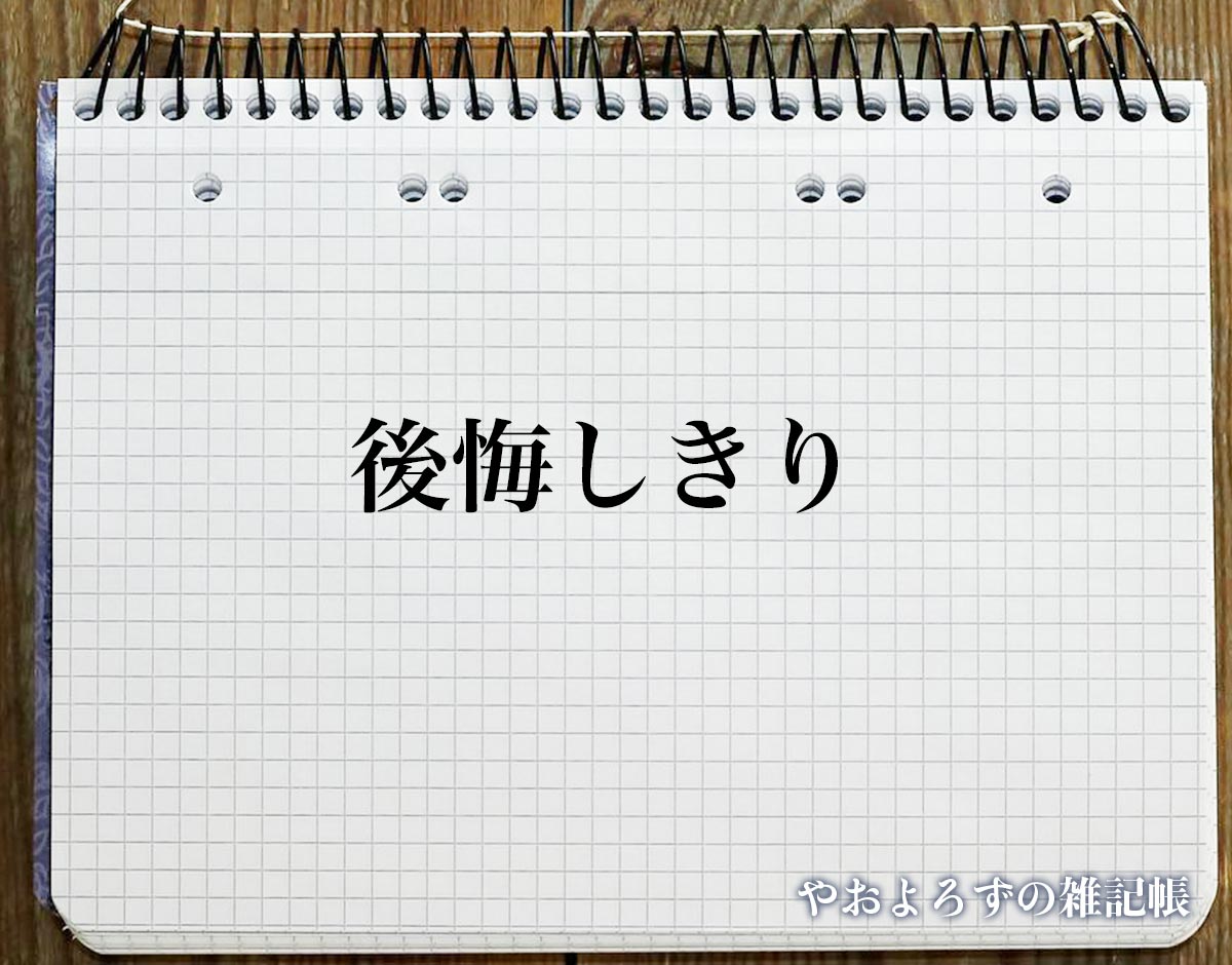 「後悔しきり」とは？