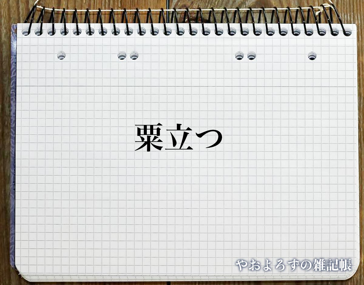 「粟立つ」とは？