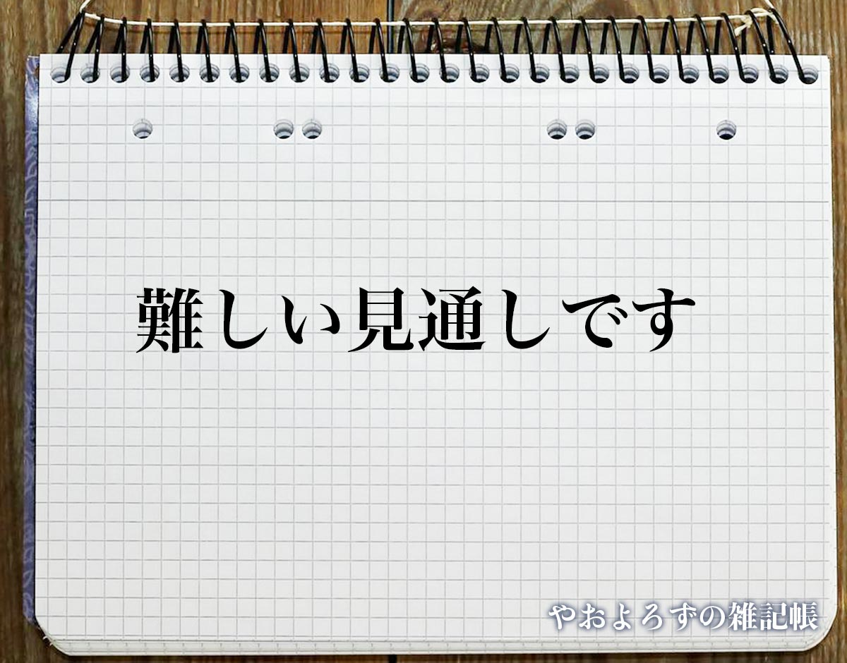 「難しい見通しです」とは？