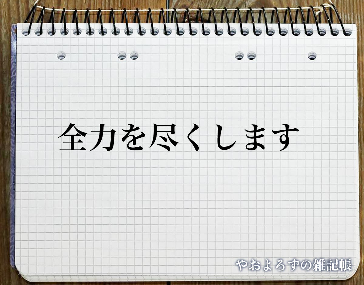 「全力を尽くします」とは？