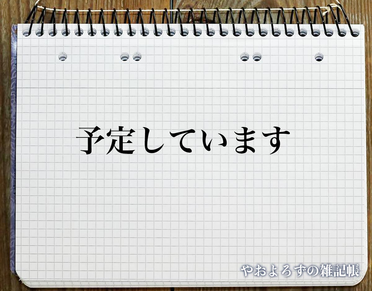 「予定しています」とは？