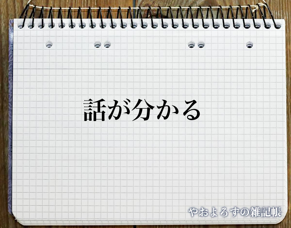 「話が分かる」とは？