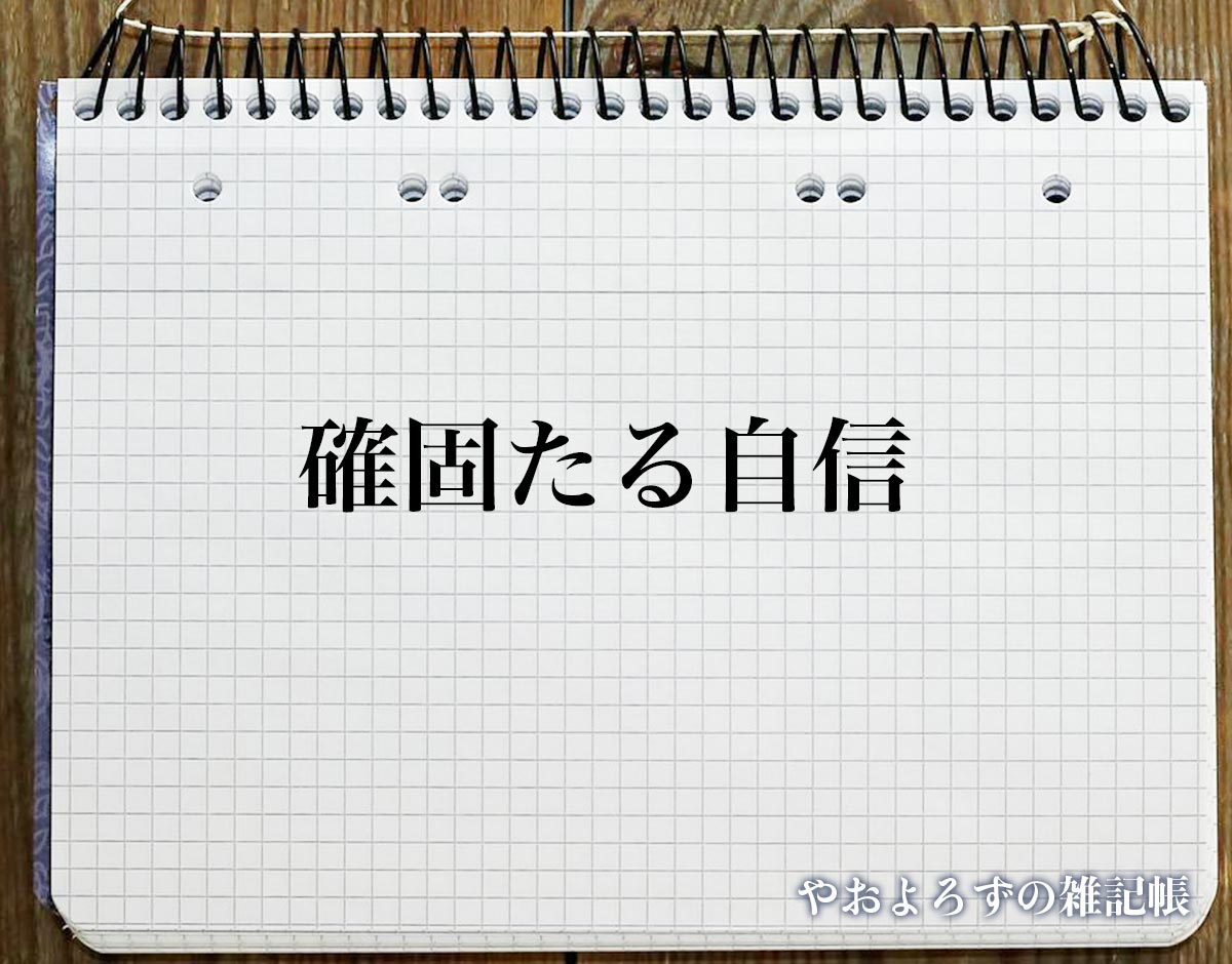 「確固たる自信」とは？