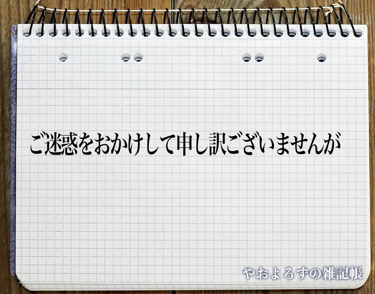 「ご迷惑をおかけして申し訳ございませんが」とは？